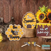 Honey Bee Theme Decorative Board D095 | Pack of 5 | Mustard